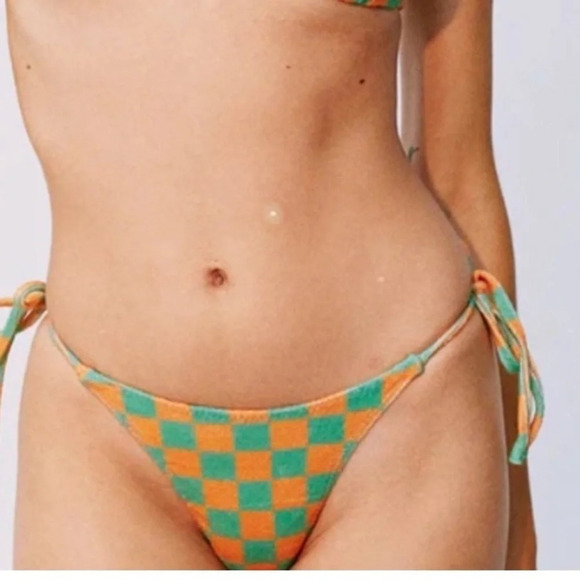 With Jean checkered betsey bikini bottom - Picture 2 of 9